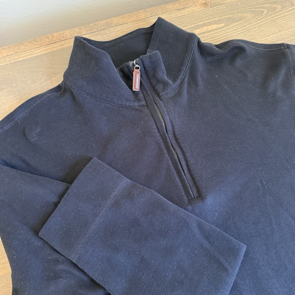 Banana Republic Men's XL Black 1/4 Quarter Zip Pullover Golf Preppy Sweatshirt